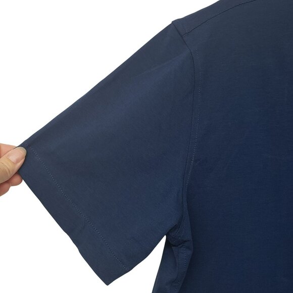 Buttercloth Mens M Regular Fit Icy Cotton Blue Short Sleeve Polo Shirt Casual - Picture 2 of 12